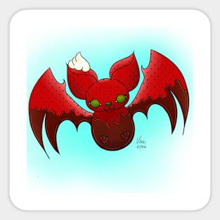 Chocolatey strawberry bat Sticker